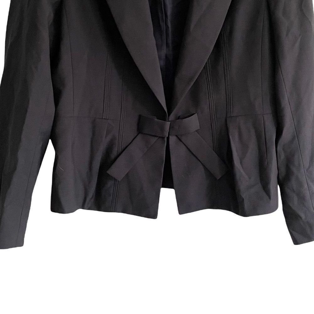 BROOKS BROTHERS Wool Tie Front Blazer Jacket Navy Blue 14 - Picture 2 of 6